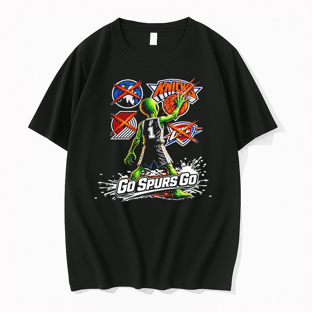 Original San Antonio Spurs Alien Basketball Logo Rivalry Teams Go Spurs Go Tshirts