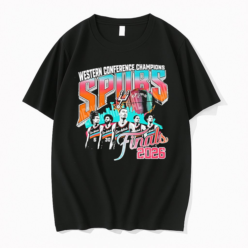 Original San Antonio Spurs Basketball Nba Western Conference Champions Finals Fiesta 2026 Tshirts