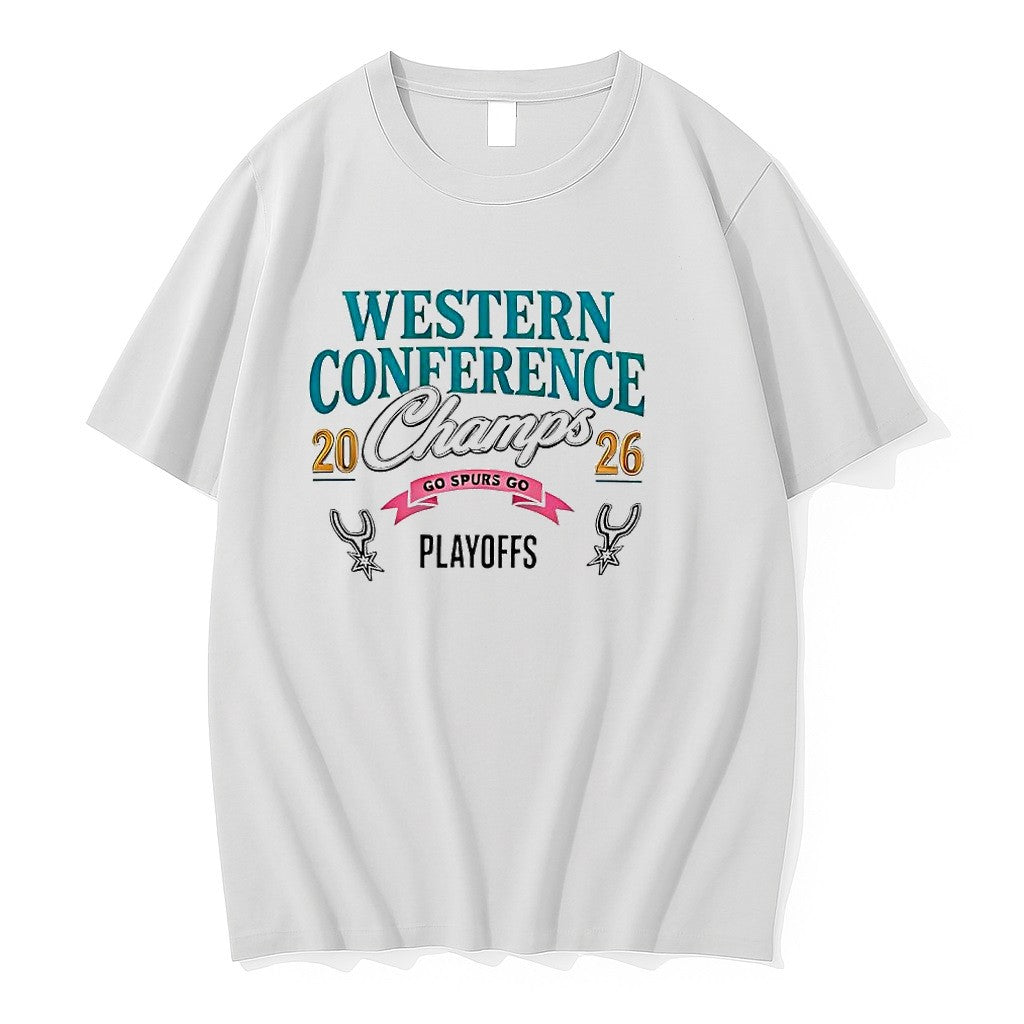 Original San Antonio Spurs Western Conference Champs Nba 2026 Go Spurs Go Playoffs Tshirts