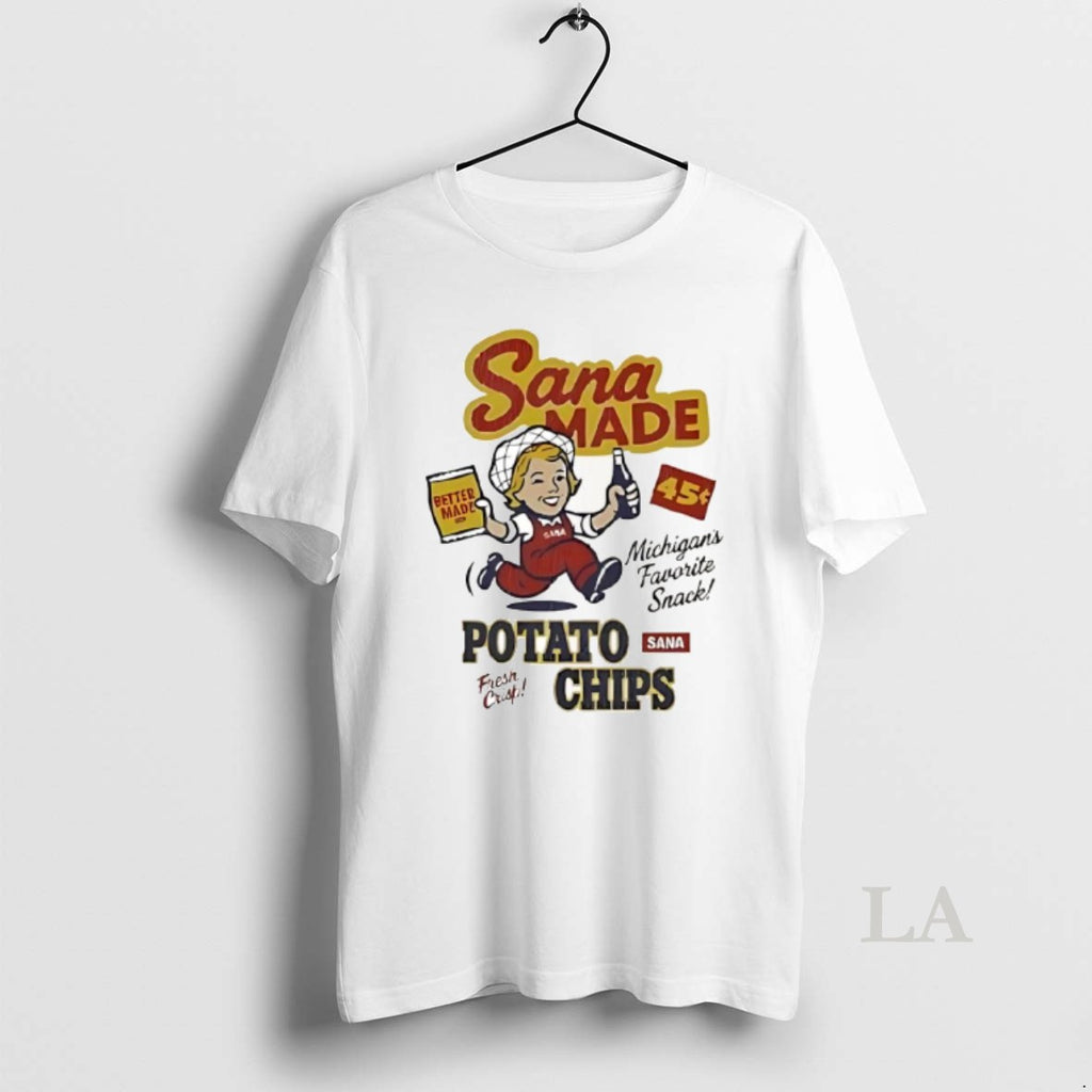 Original Sana Made Potato Chips Better Made Michigans Favorite Snack Cartoon T-Shirts, Hoodie, Sweatshirt | PrintMintTees.com