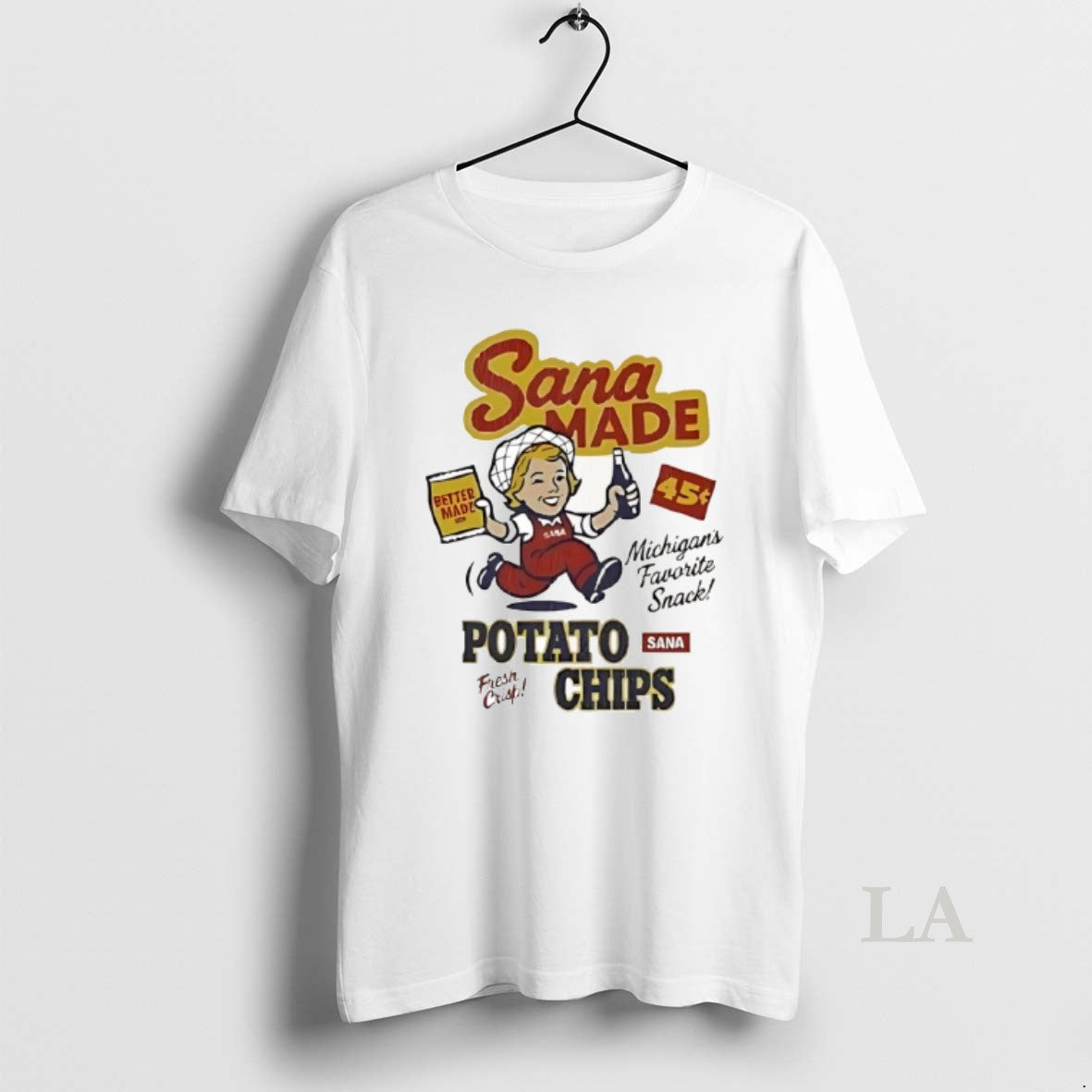 Original Sana Made Potato Chips Better Made Michigans Favorite Snack Cartoon T-Shirts, Hoodie, Sweatshirt | PrintMintTees.com