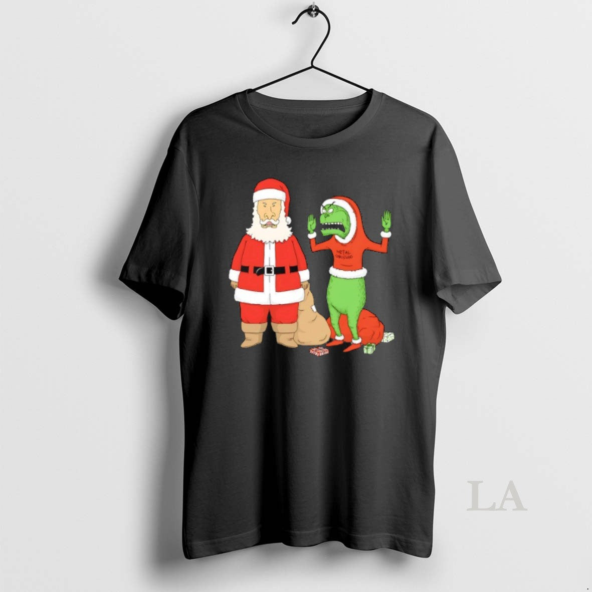 Original Santa Claus And The Grinch In The Style Of Beavis And Butt Head T-Shirts, Hoodie, Sweatshirt | PrintMintTees.com