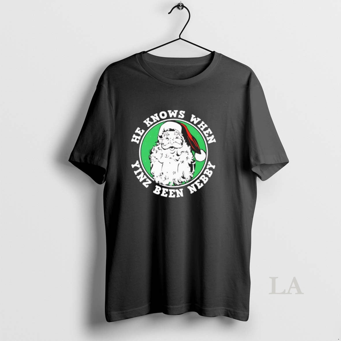 Original Santa He Knows When Yinz Been Nebby T-Shirts, Hoodie, Sweatshirt | PrintMintTees.com