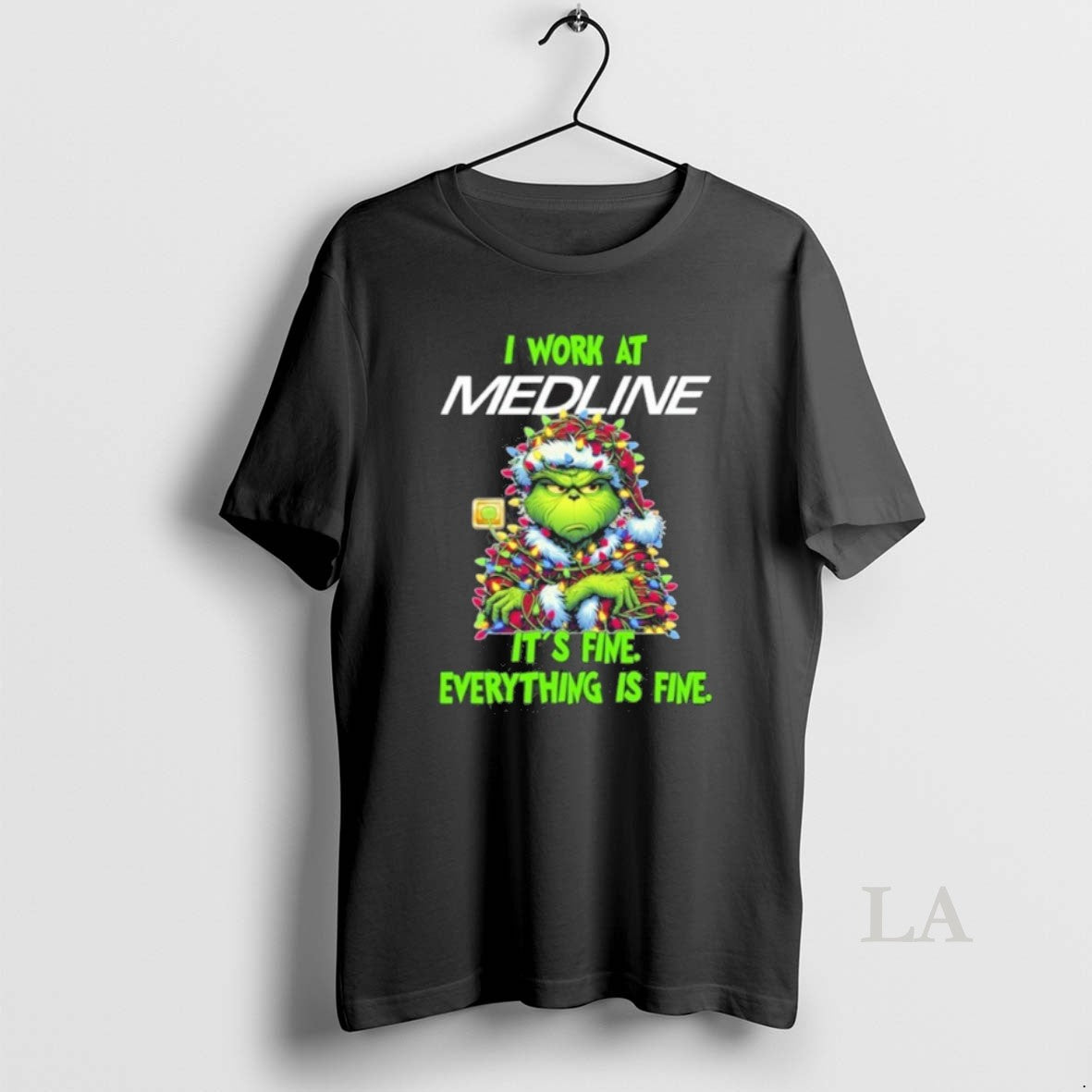 Original Santa Grinch Light I Work At Medline Logo Its Fine Everything Is Fine