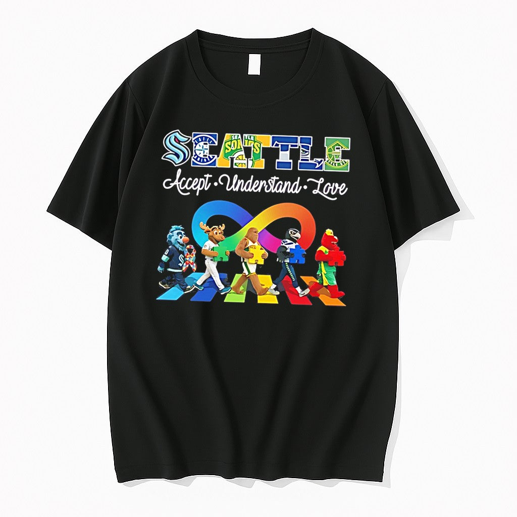Original Seattle Sports Accept Understand Love Mascot Tee Tshirts Jpg