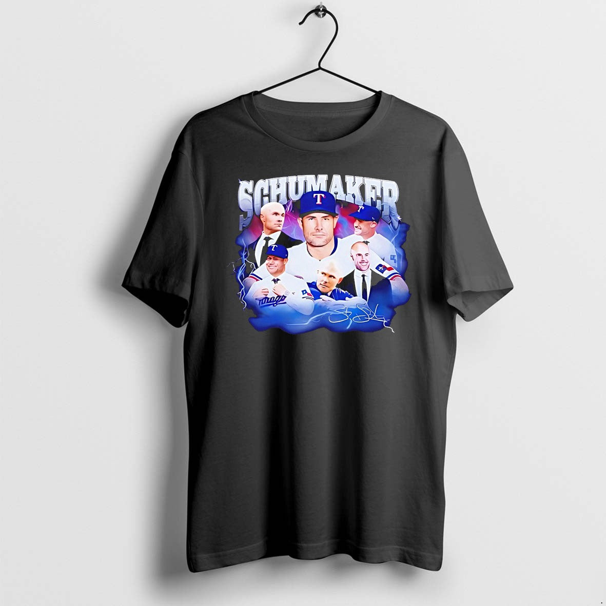 Original Skip Schumaker Texas Rangers Baseball Player Collage Tribute Memorabilia Tshirts