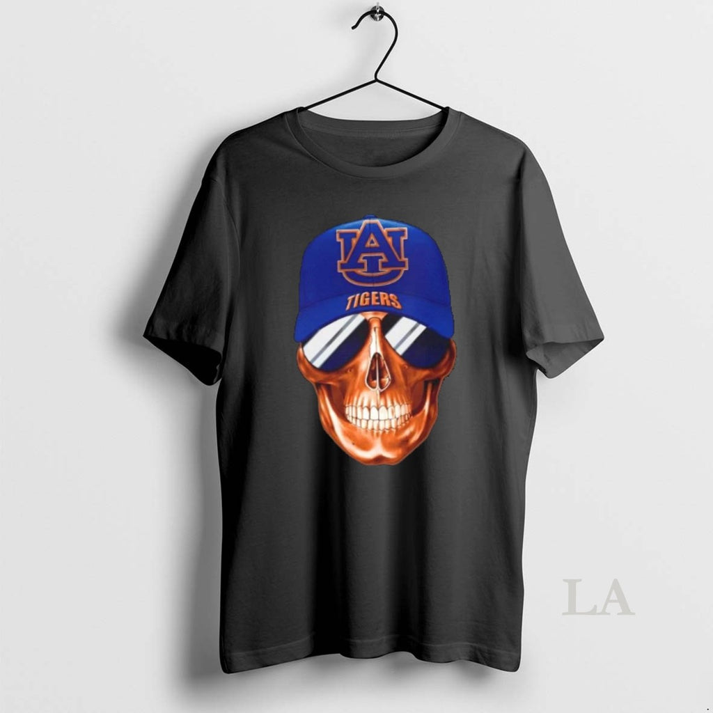 Original Skull Wearing A Cap And Smile Auburn Tigers Fans T-Shirts, Hoodie, Sweatshirt | PrintMintTees.com