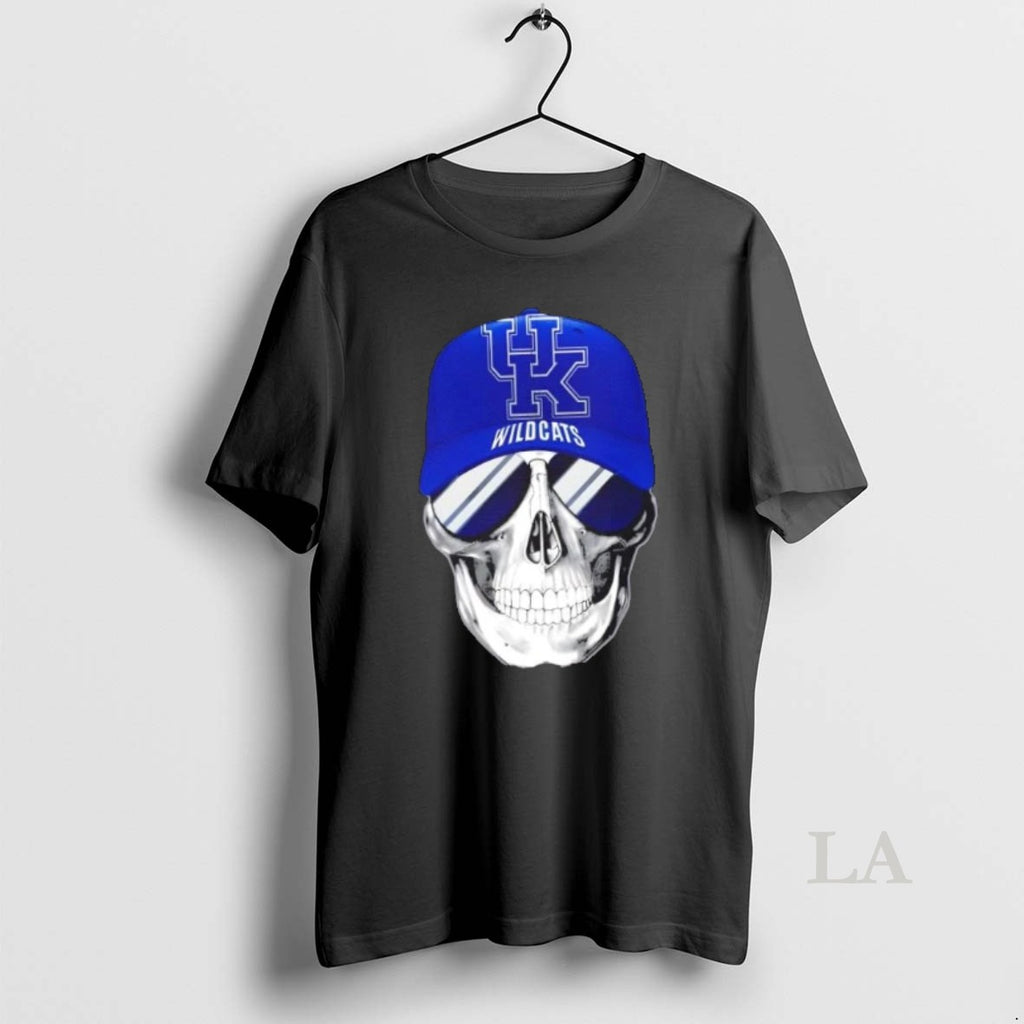 Original Skull Wearing A Cap And Smile Kentucky Wildcats Fans T-Shirts, Hoodie, Sweatshirt | PrintMintTees.com