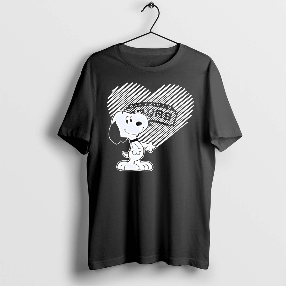 Original Snoopy Heart San Antonio Spurs Black Tshirts Jpg