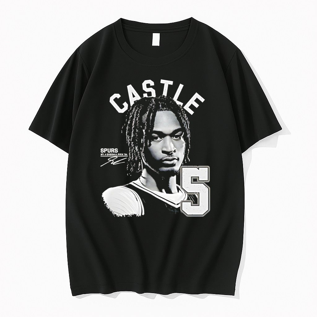 Original Stephon Castle San Antonio Spurs Basketball No 4 Overall Pick 24 Tshirts