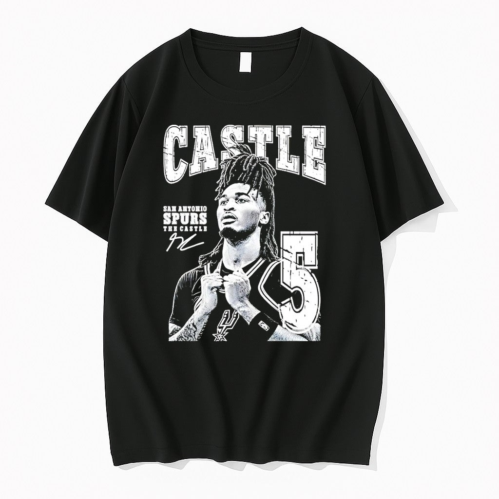 Original Stephon Castle San Antonio Spurs Player Number 5 The Castle Signature Tshirts