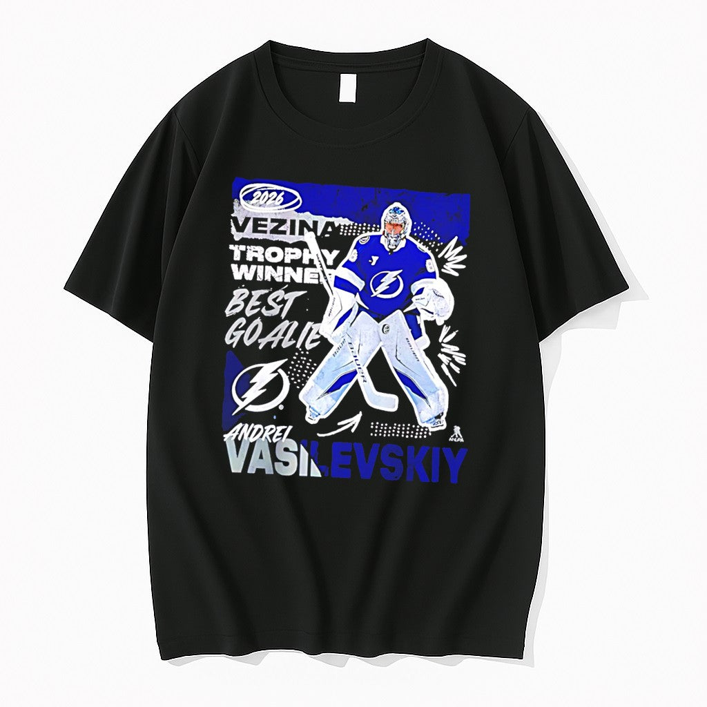 Original Tampa Bay Lightning Andrei Vasilevskiy 2026 Vezina Trophy Winner Tee Tshirts