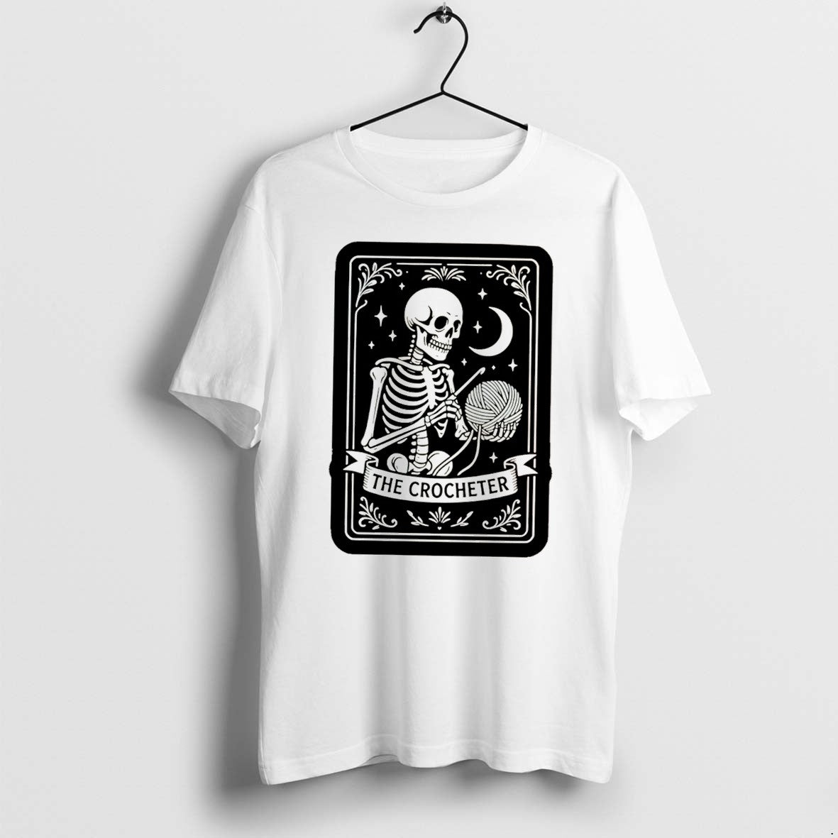 Original Tarot Card The Crocheter Skeleton Tee Tshirts Jpg