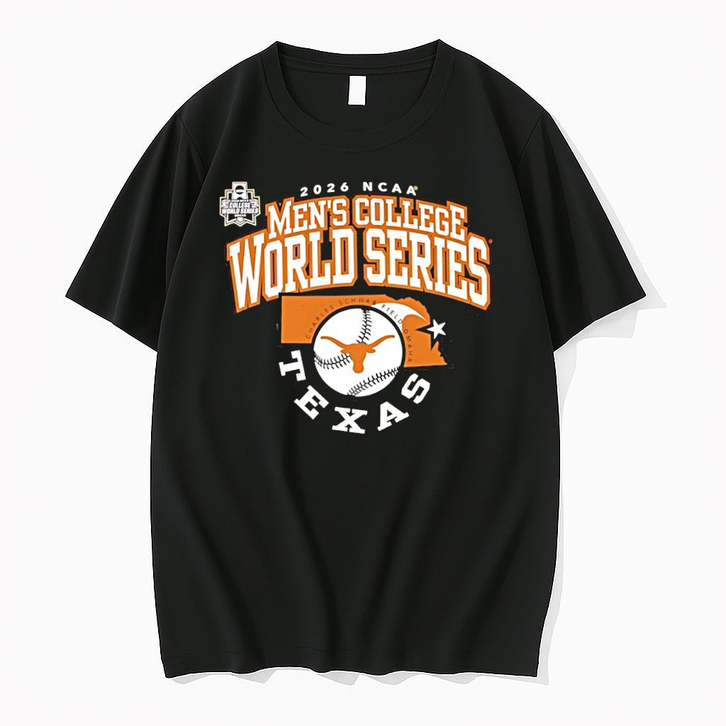 Original Texas Longhorns 2026 Mens Baseball College World Series Bound Tshirts