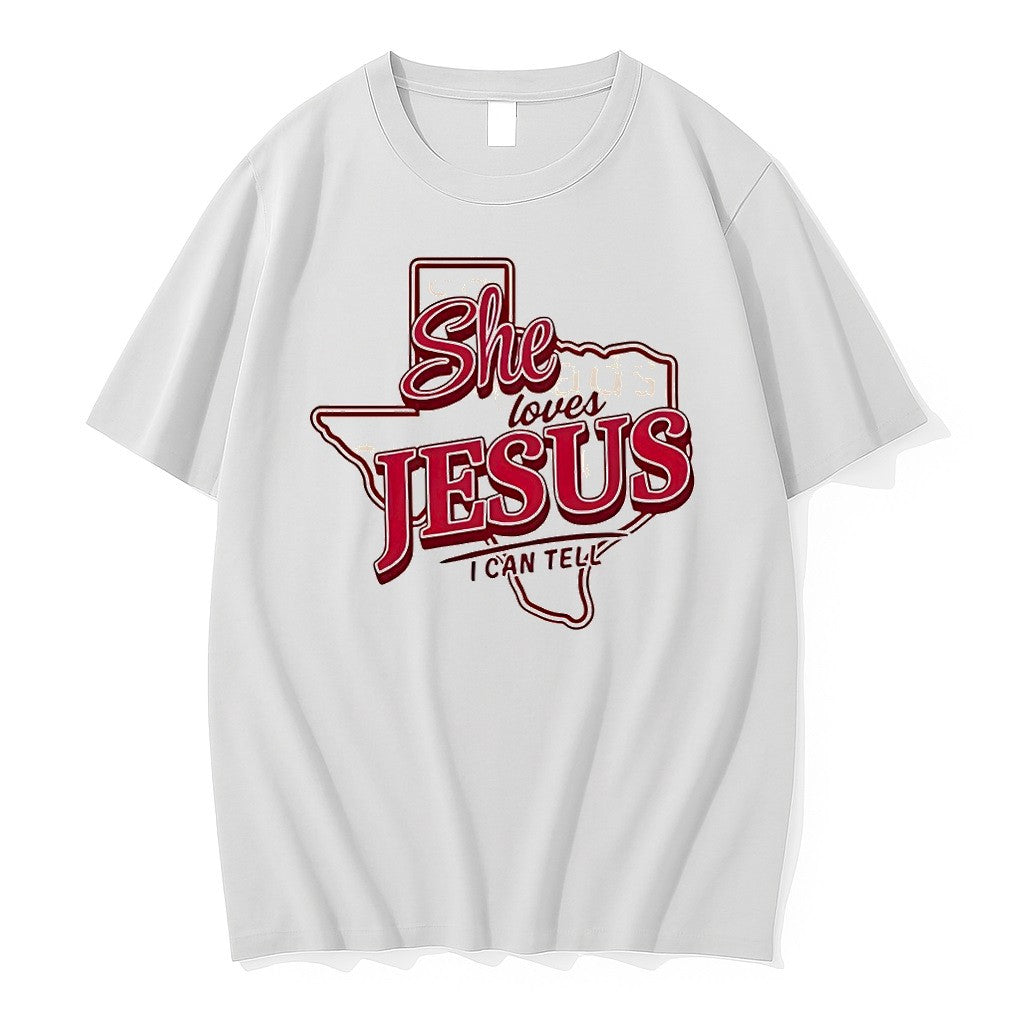 Original Texas State Map Apparel She Loves Jesus I Can Tell Tshirts Jpg