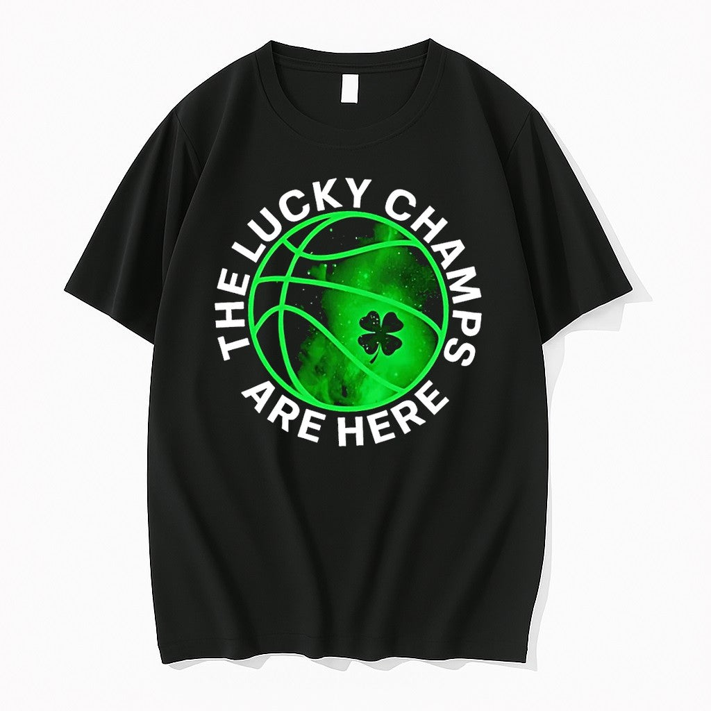 Original The Lucky Champs Are Here Basketball St Patricks Day Black Tshirts Jpg
