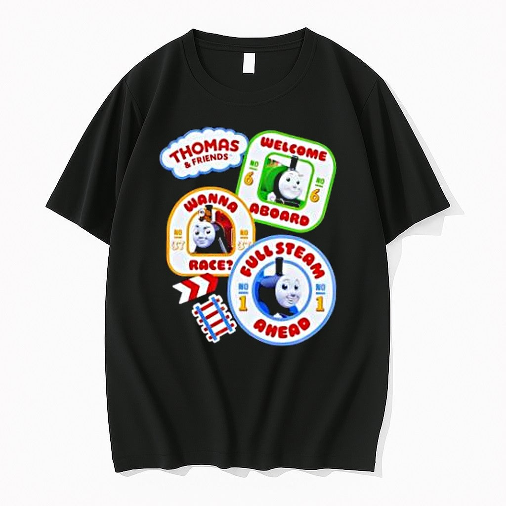 Original Thomas And Friends Percy Hiro Thomas Welcome Aboard Wanna Race Full Steam Ahead Tshirts