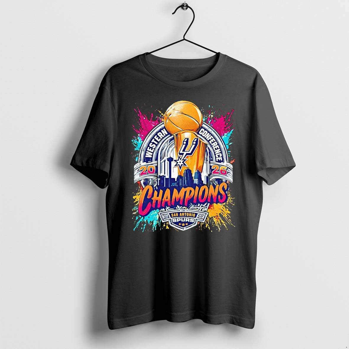 Original Trophy San Antonio Spurs Basketball Nba Western Conference Champions Finals Fiesta 2026 Tshirts