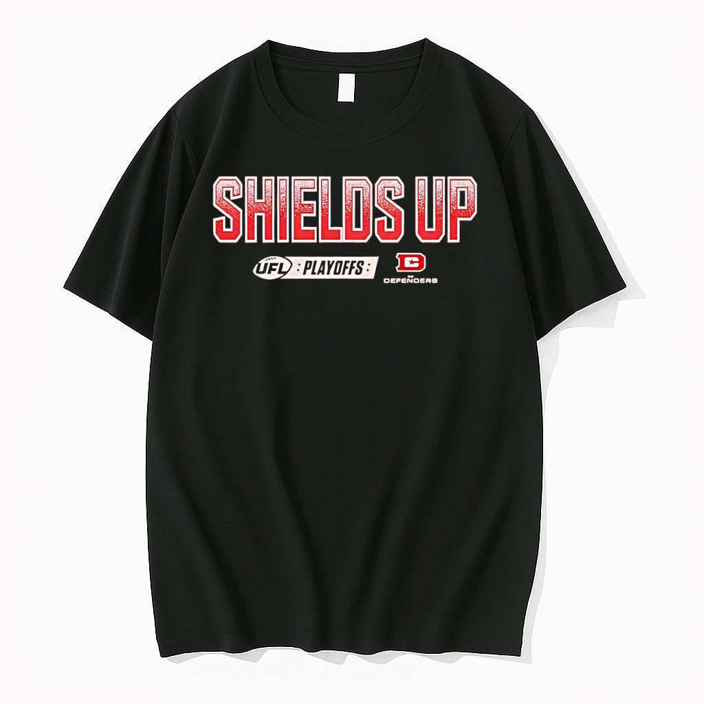 Original Ufl Dc Defenders Football Fan Apparel Shields Up Playoffs Tshirts Jpg