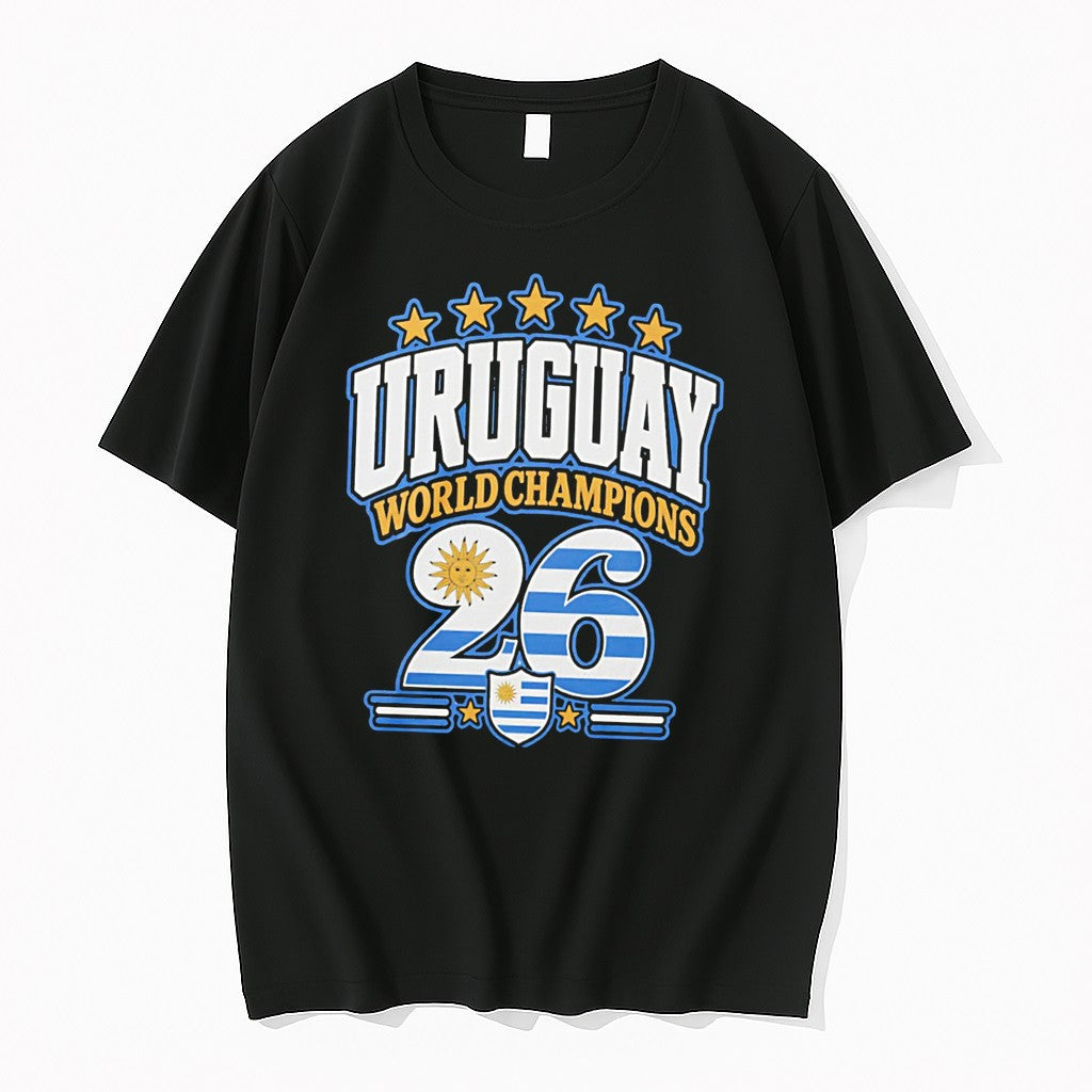 Original Uruguay 2026 World Champions Flag Tee Tshirts Jpg