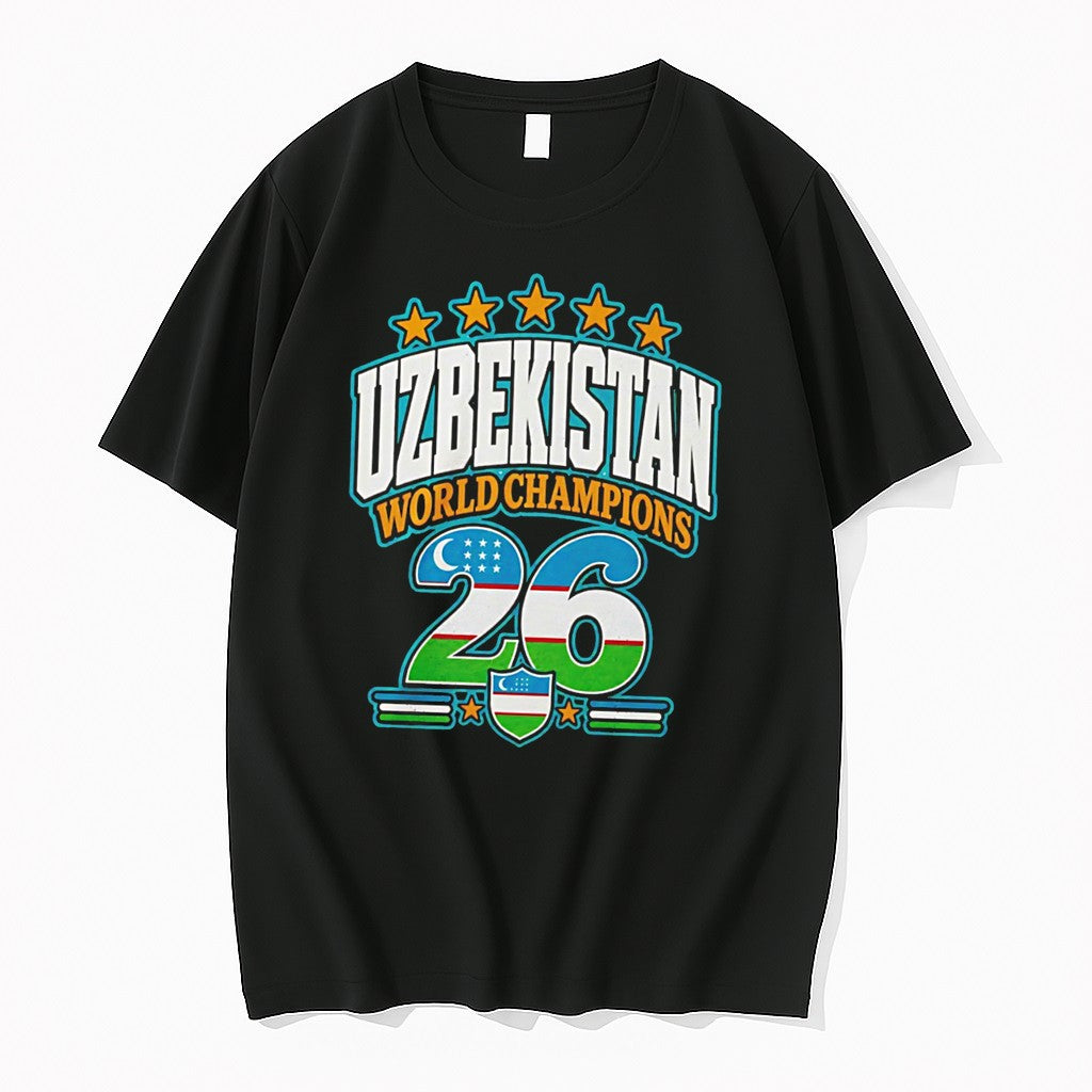 Original Uzbekistan 2026 World Champions Flag Tee Tshirts Jpg