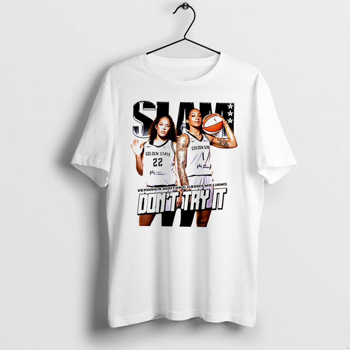 Original Veronica Burton And Gabby Williams Golden State Valkyries Dont Try It Tee Tshirts