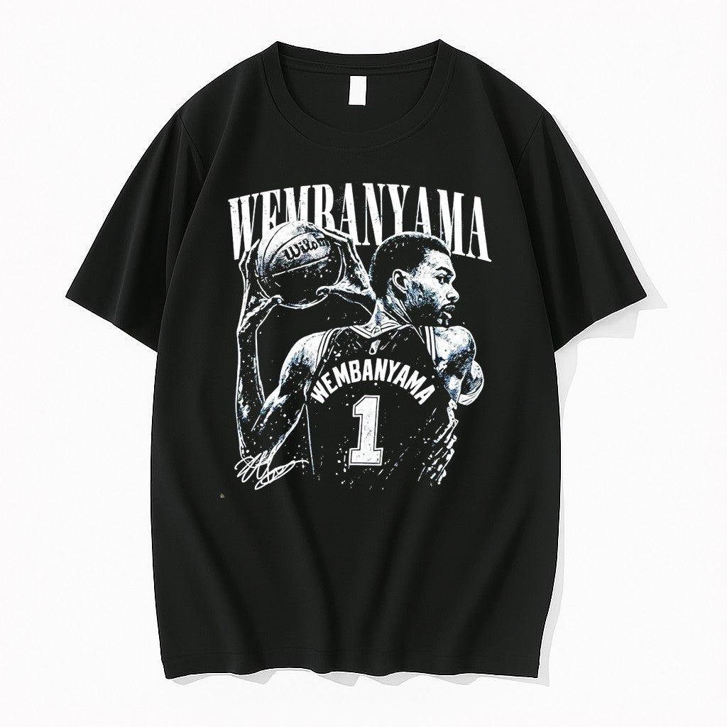 Original Victor Wembanyama 1 San Antonio Spurs Basketball Nba Signature Vintage Tshirts
