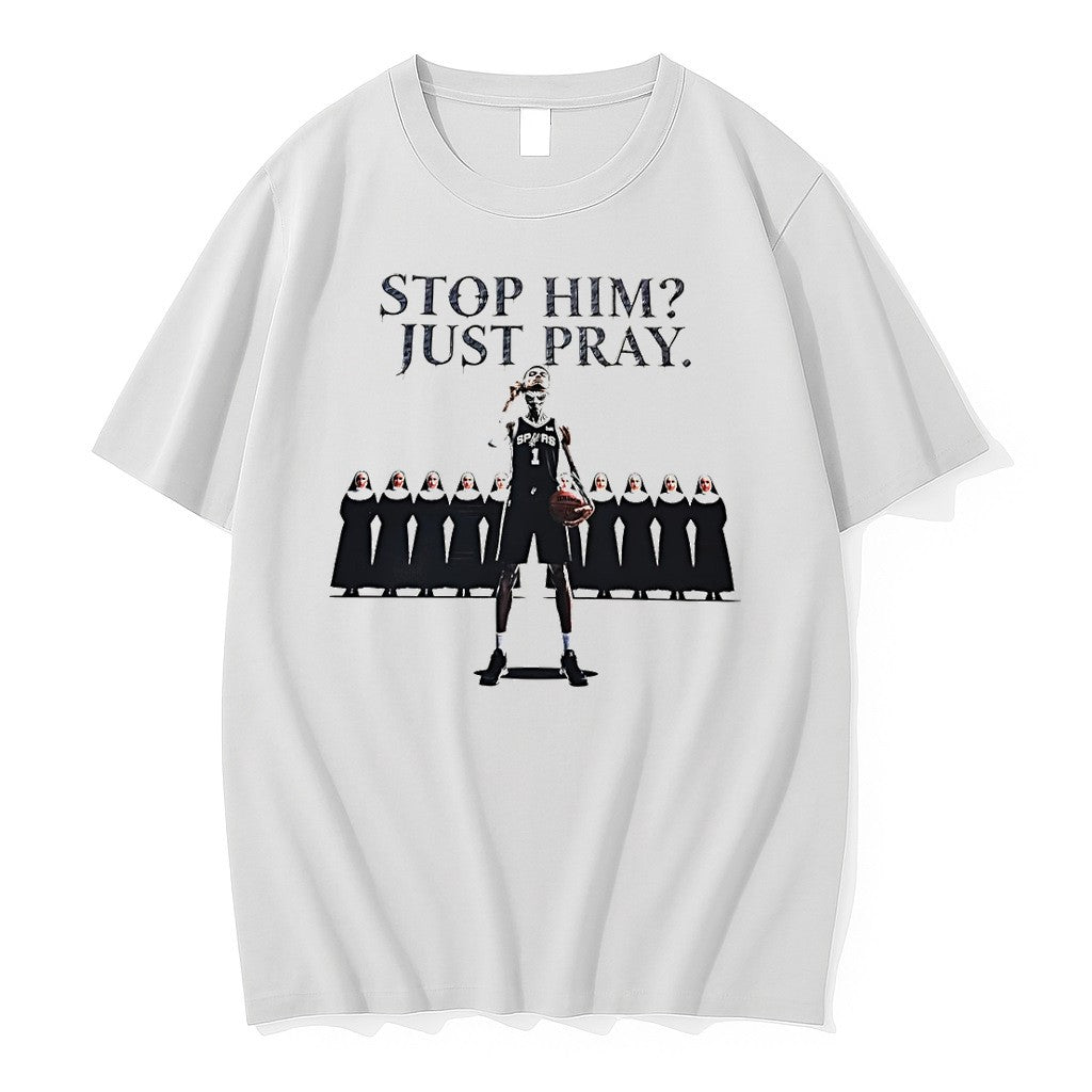 Original Victor Wembanyama Alien Mask Vs Nuns Stop Him Just Pray Tshirts Jpg