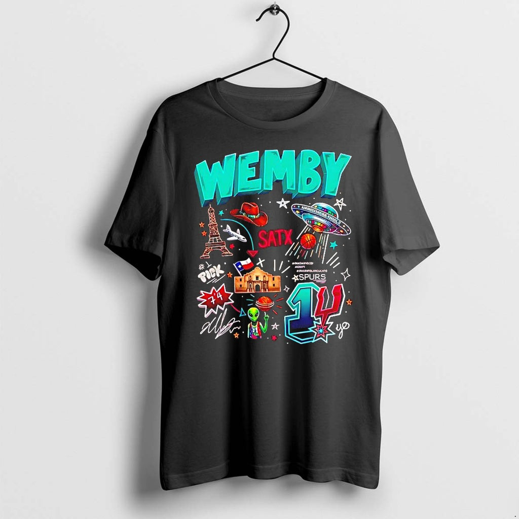 Original Victor Wembanyama San Antonio Spurs 1st Pick Alien Iconic Tshirts Jpg