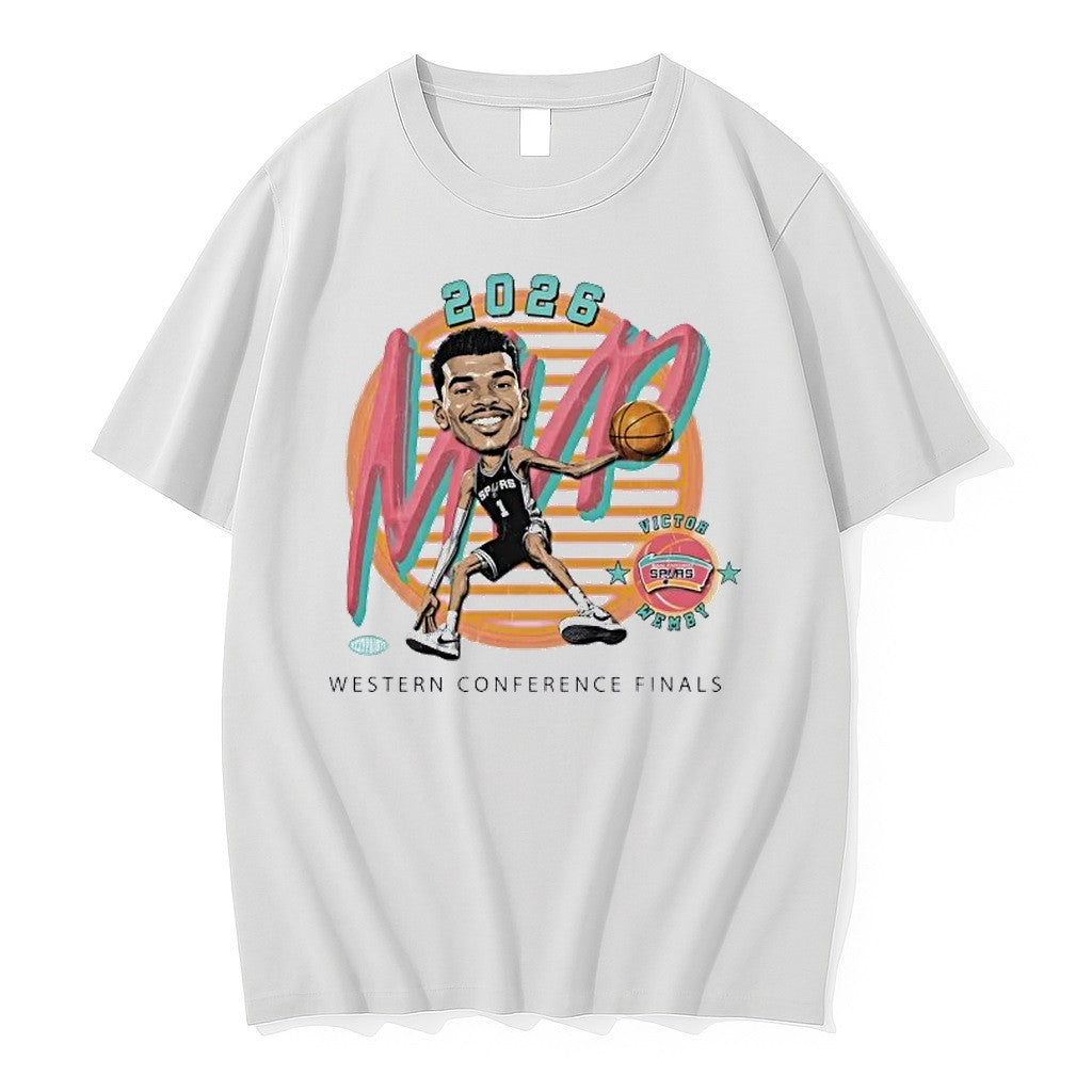 Original Victor Wembanyama San Antonio Spurs 2026 Mvp Western Conference Finals Caricature Tshirts