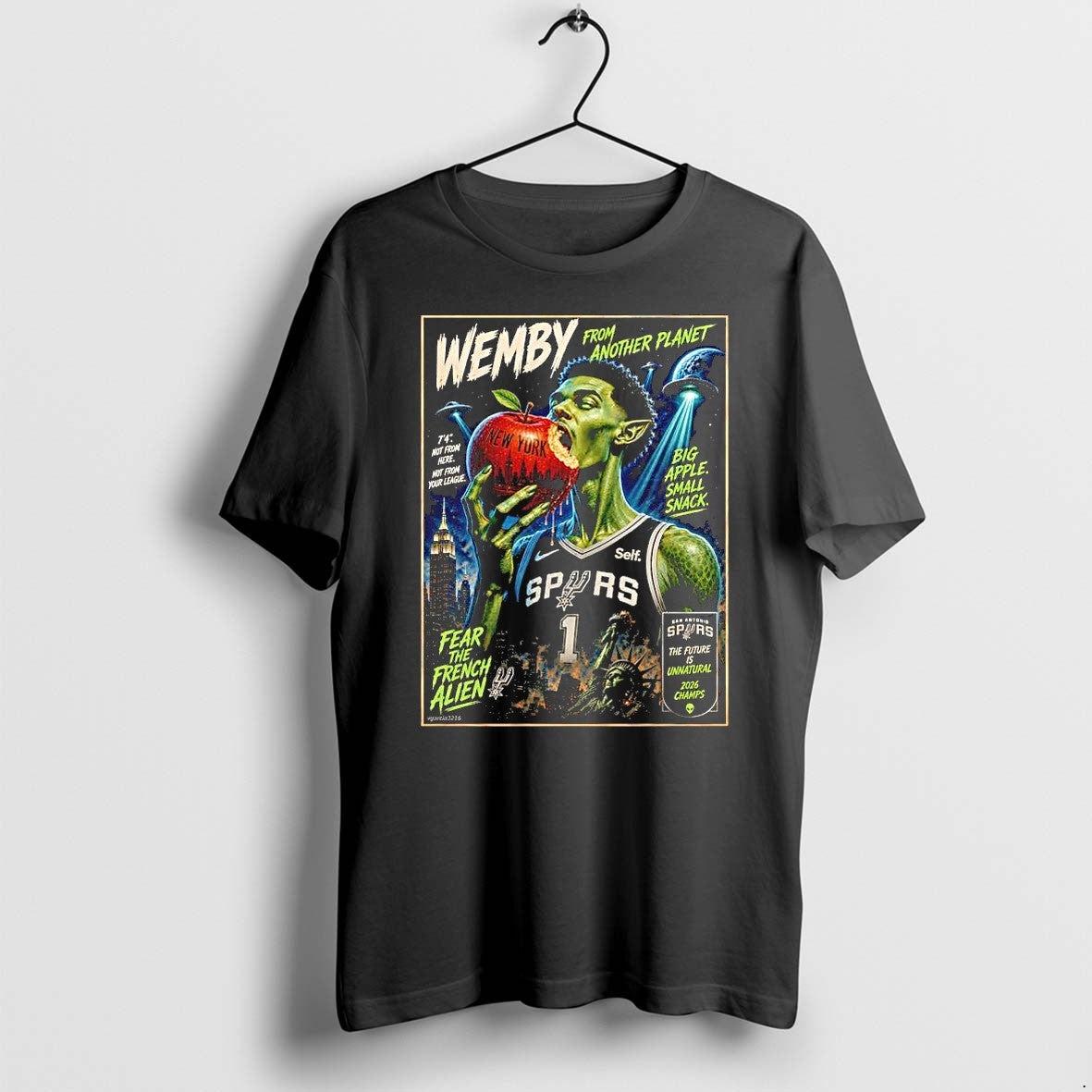 Original Victor Wembanyama San Antonio Spurs 2026 Nba Wemby From Another Planet Aien Tshirts
