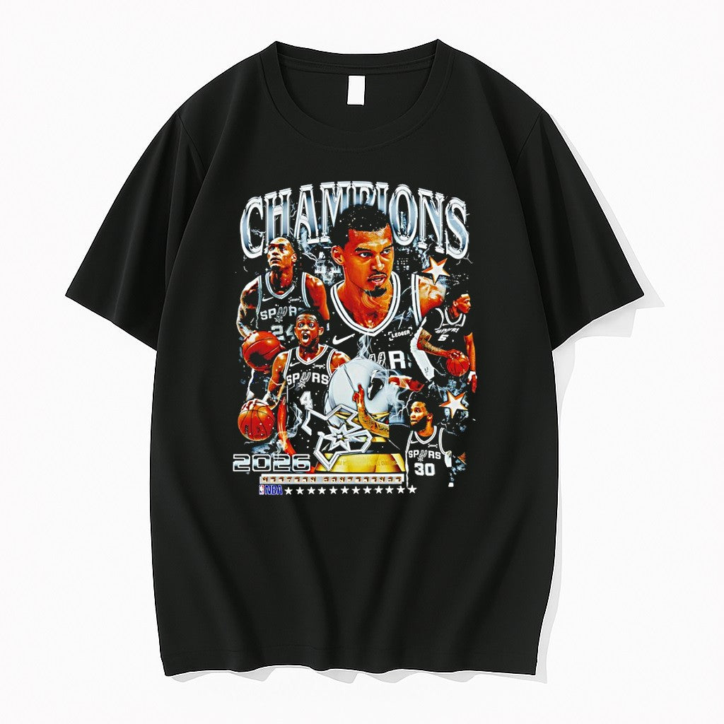 Original Victor Wembanyama San Antonio Spurs Basketball Champions 2026 Western Conference Tshirts
