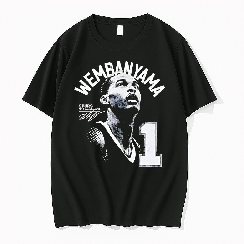 Original Victor Wembanyama San Antonio Spurs Basketball No 1 Overall Pick 23 Signature Tshirts