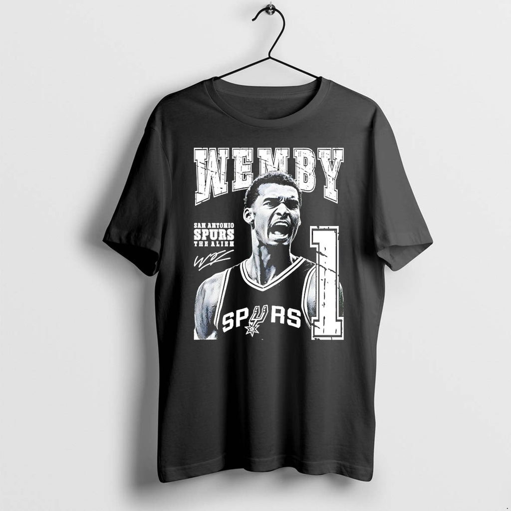Original Victor Wembanyama San Antonio Spurs Wemby The Alien 1 Basketball Signature Tshirts