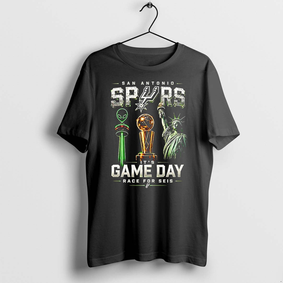 Original Victor Wembanyama San Antonio Spurs It Is Game Day Race For Seis Trophy Tshirts