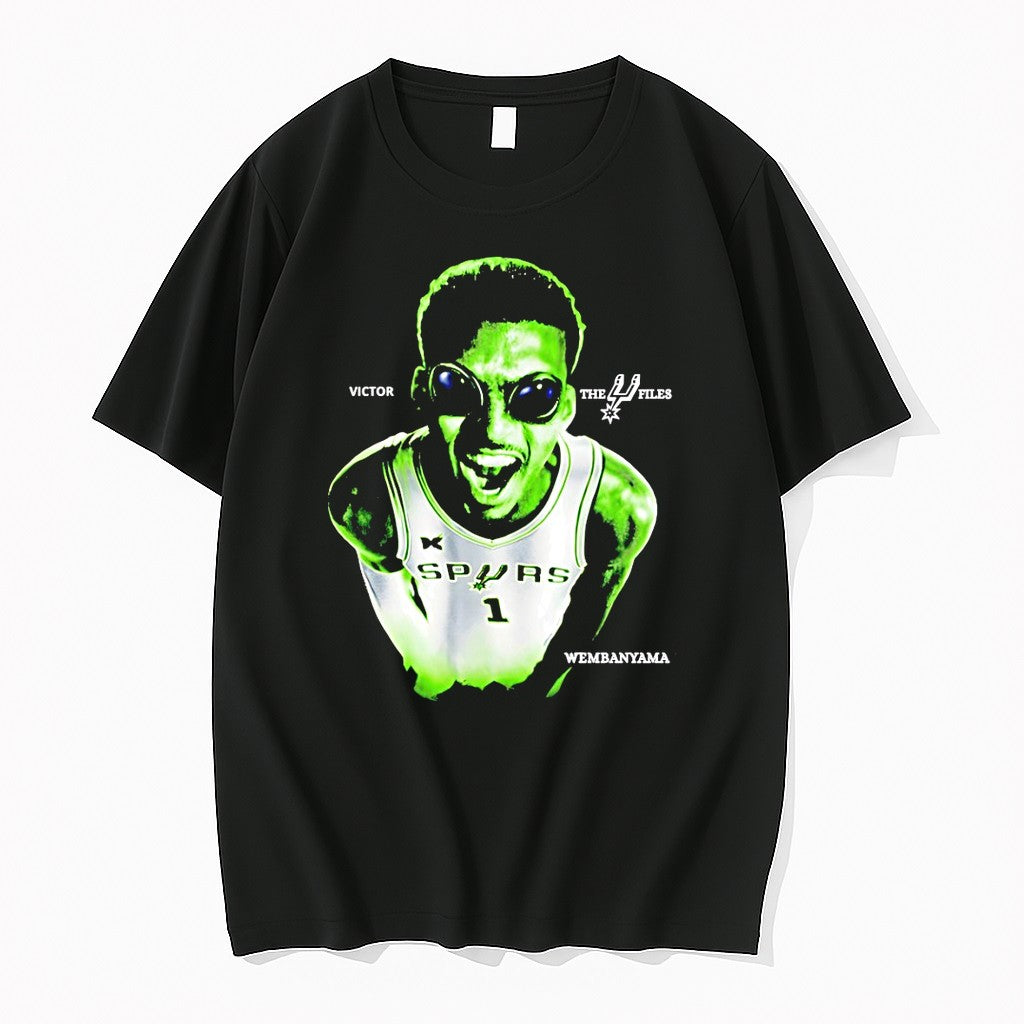 Original Victor Wembanyama Spurs The Files Basketball Player Alien Tshirts Jpg
