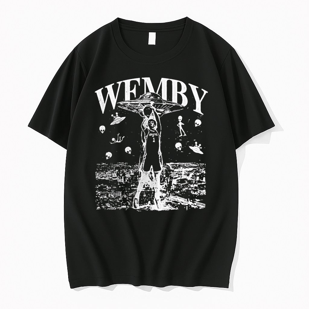 Original Victor Wembanyama Wemby Ufo San Antonio Spurs Basketball Nba Vintage Tshirts