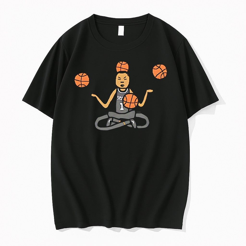 Original Victor Wembanyama Sitting In Lotus Pose San Antonio Spurs Basketball Player Meme Tshirts