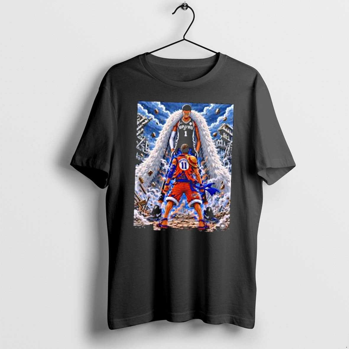 Original Wembanyama Face Off Brunson Luffy New York Knicks San Antonio Spurs Tshirts
