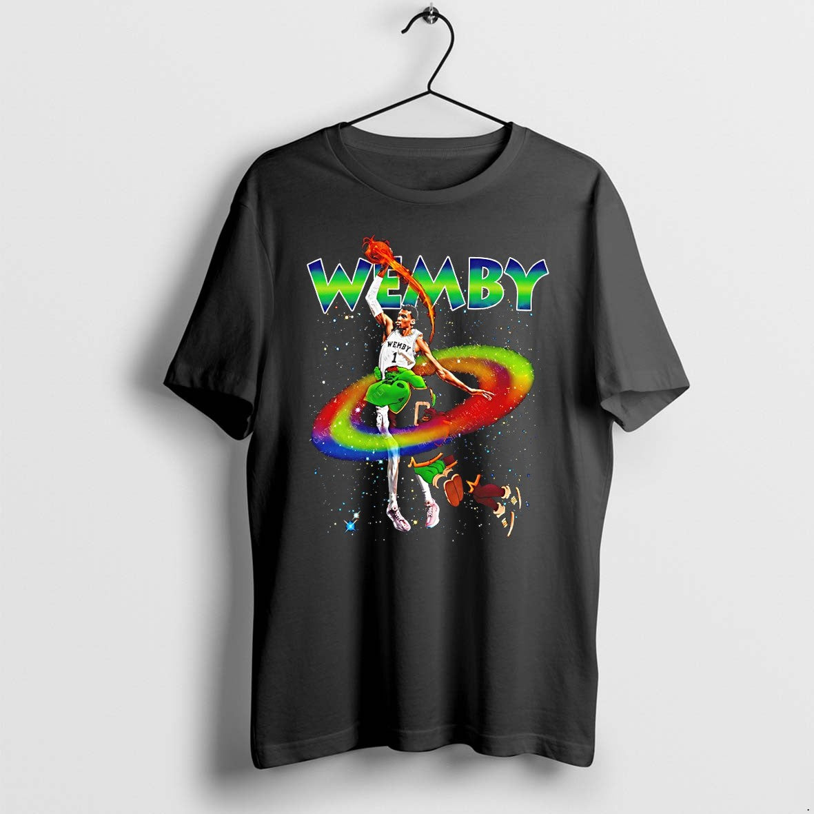 Original Wemby Space Jam Alien Dunk Victor Wembanyama San Antonio Spurs Basketball Nba 2026 Tshirts