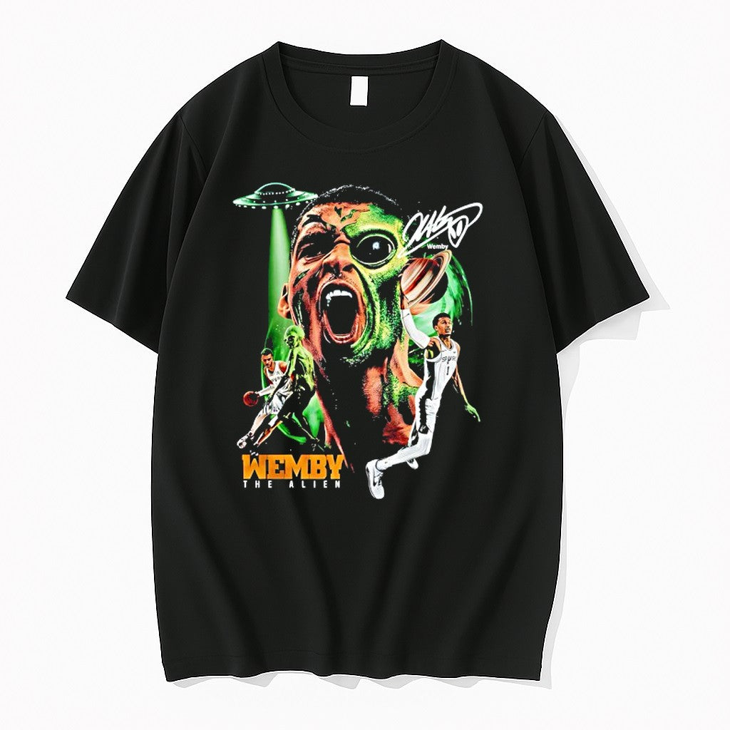 Original Wemby The Alien San Antonio Spurs Basketball Western Conference Champions Graphic Signature Tshirts