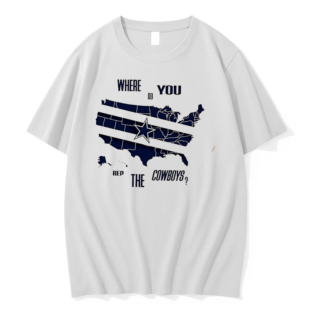 Original Where Do You Rep The Cowboys Us Map Tee Tshirts Jpg