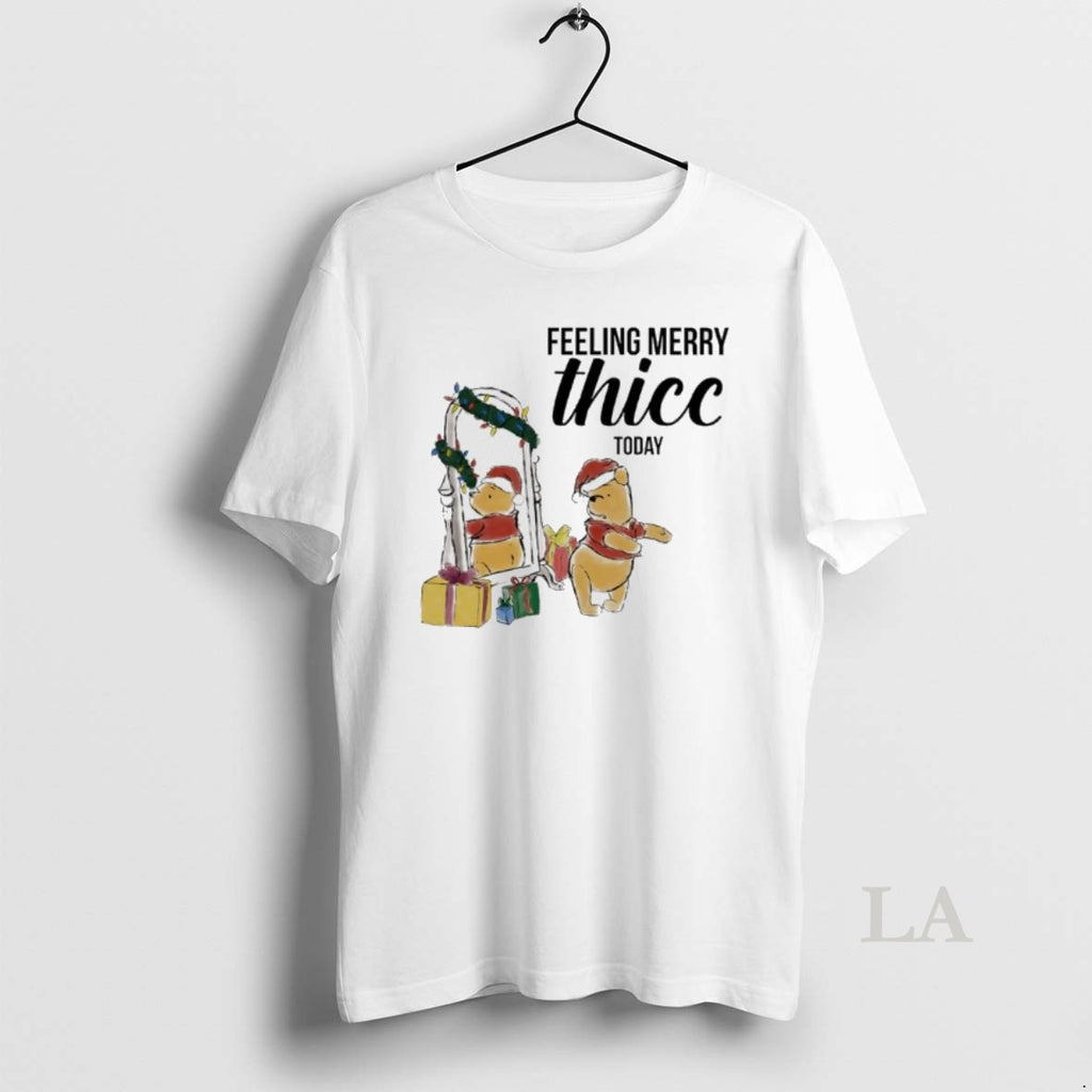 Original Winnie The Pooh Feeling Merry Thiccmas Today T-Shirts, Hoodie, Sweatshirt | PrintMintTees.com
