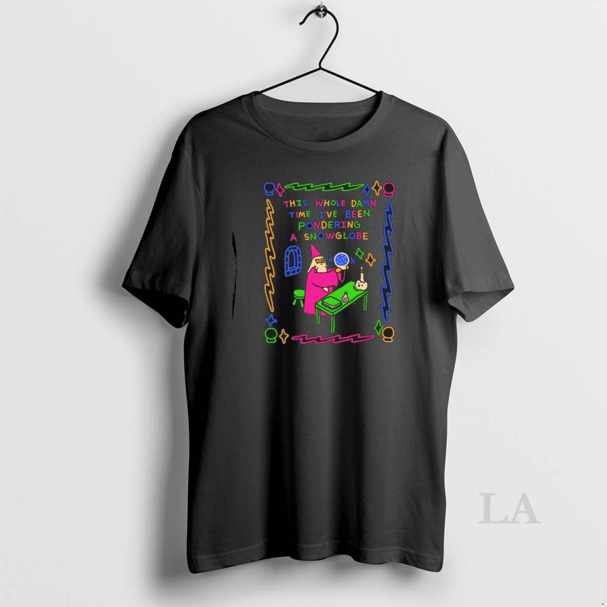 Original Wizard This Whole Damn Time Ive Been Pondering A Snow Globe T-Shirts, Hoodie, Sweatshirt | PrintMintTees.com