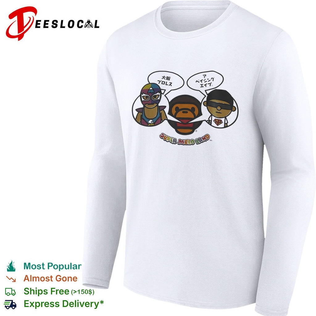 Osaka Pro Wrestling A Bathing Ape Super Milo Land shirt