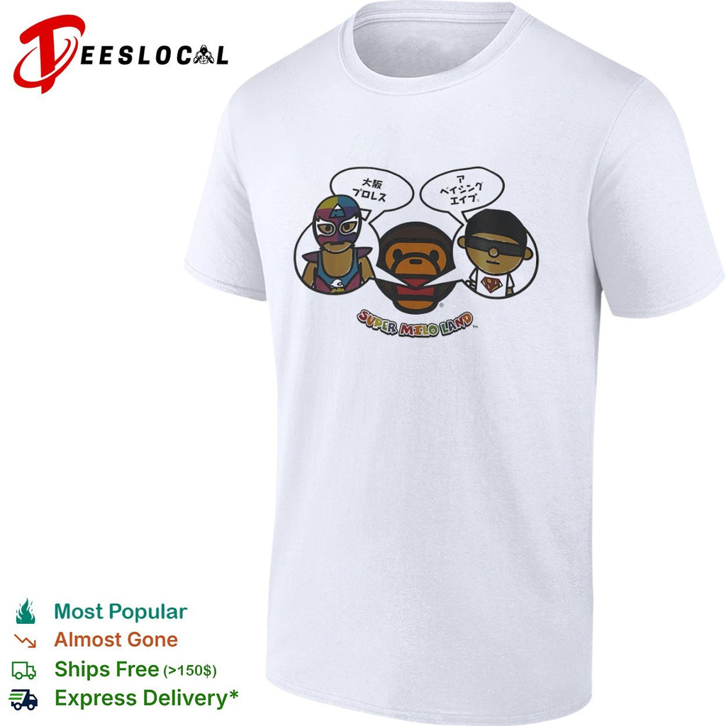 Osaka Pro Wrestling A Bathing Ape Super Milo Land shirt