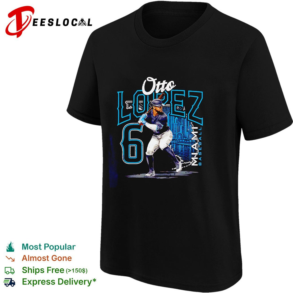Otto Lopez Miami baseball number 6 shirt