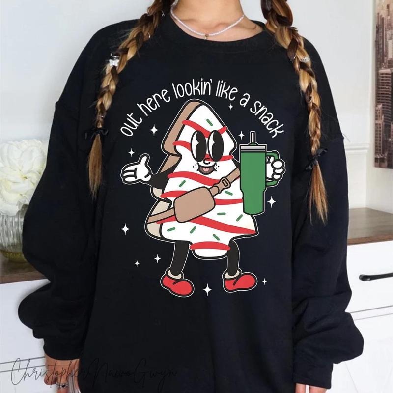 Out Here Lookin Like A Snack Christmas Shirt, Christmas Cake Shirt, Tree Cake Shirt, Xmas Holiday Shirt Hoodie Sweatshirt