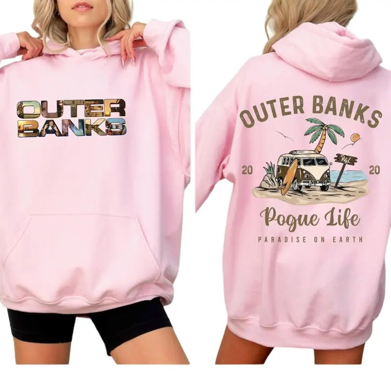 Outer Banks Pogue Life Graphic 2 Sides Hoodie, Outer Banks 2020 Sweatshirt T-shirt, Movie Fan Shirt, OBX Fans Gifts,...