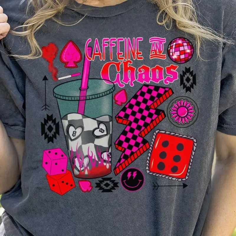 Outlaw Caffiene and Chaos Vintage T-Shirt Hoodie Sweatshirt | PrintMintTees.com